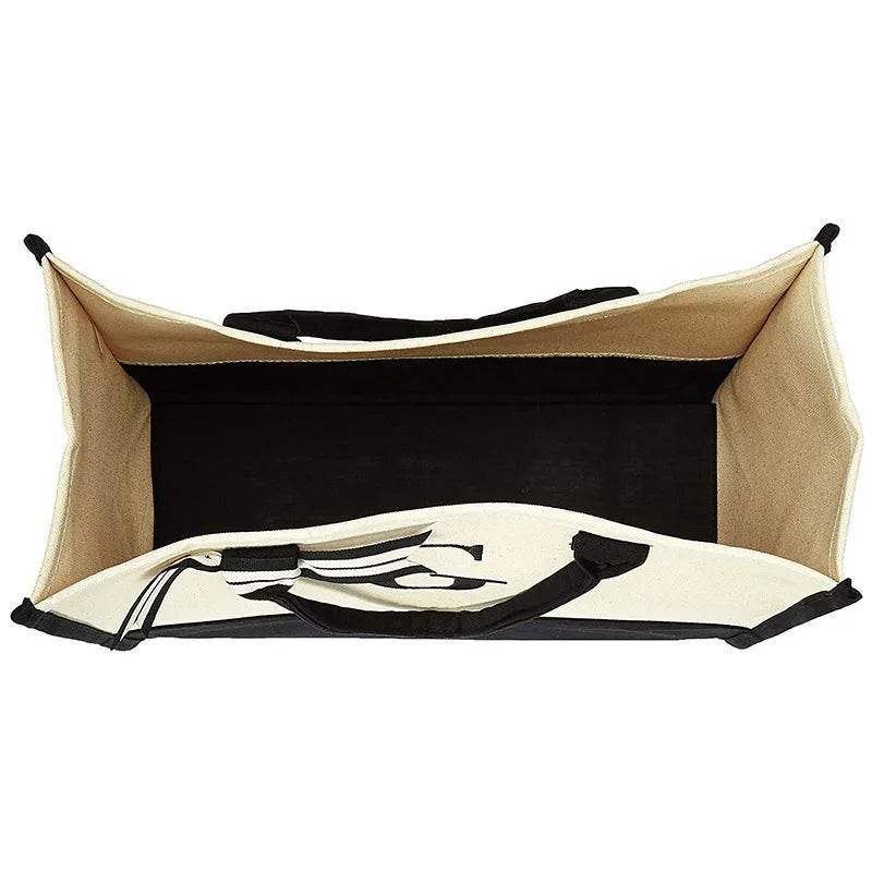 A-Z Canvas Totes bag Fashion Canvas Tote Letters Flower Portable Beach Shoulder Shopping Casual Beach Bag Large Capacity Handbag - Imbasat