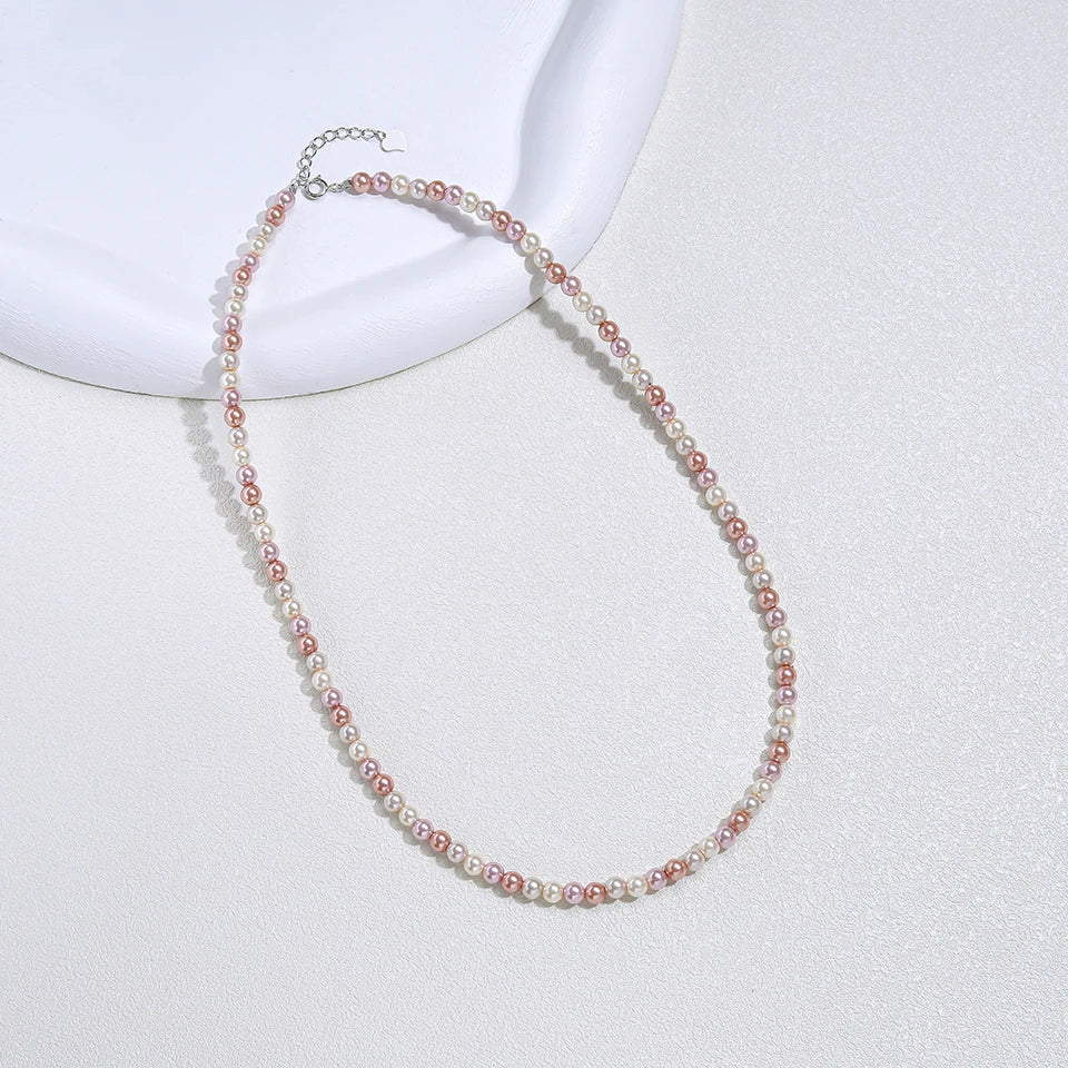 925 Sterling Silver 6mm Pearl Necklace Bead