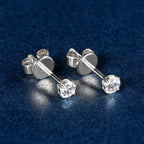 Solid 10K Gold Stud Earrings D Color Moissanite Piercing Earrings 2ct Certified