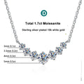 Moissanite Necklace with Certificates 925 Sterling Sliver Plated 18k White Gold