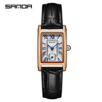 SANDA   Leather Quartz Movement Business