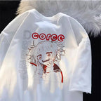 Streetwear Japanese Anime Girl Punk Goth T-shirts  Harajuku