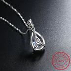 14K White Gold 2 Carat Pear Teardrop Cut D Color Moissanite Diamond Necklace