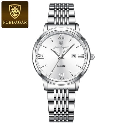 POEDAGAR New Quartz Watch Women Watches Ladies Stainless Steel Strap Waterproof Calendar Wristwatch Female Relogio Feminino