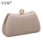 2023 Trend Evening Clutch Bags Women Shinny Clutches Purse Crystal Wedding Chain Shoulder Handbags Golden Moon Luxury Sac A Main - Imbasat