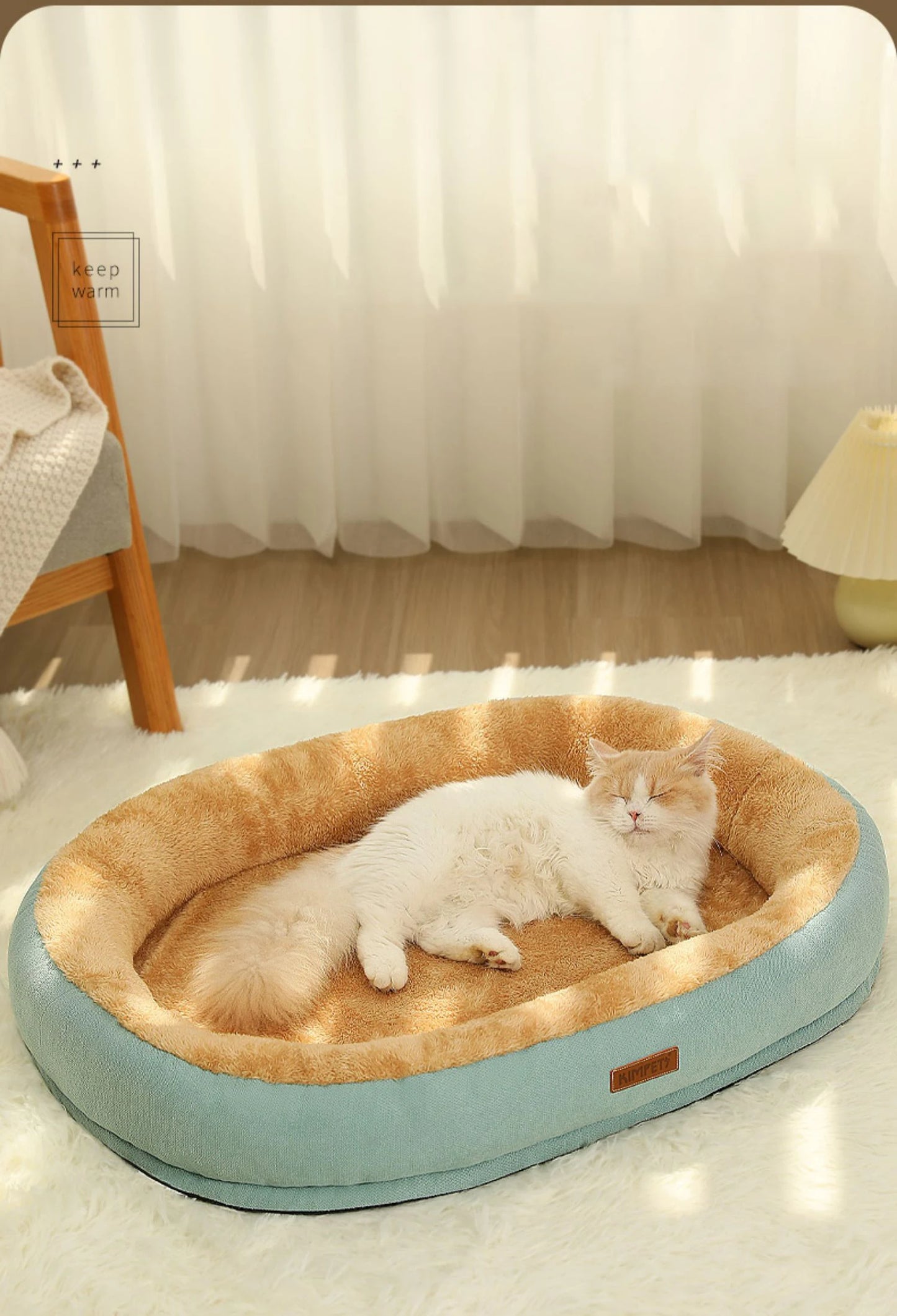 Kimpets Cat Bed Dog Pet Bed Kennel Non-Slip Winter Warm Small Dog Kennel Sleeping Removed Washed Soft Puppy Cushion Cat Supplies