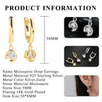 Poulisa Moissanite Necklace  Dangle Earrings S925