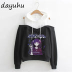 Goth Anime Hoodie Aesthetic Sweatshirt Gothic Punk Grunge Streetwear