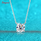 Smyoue White Gold Plated 1-10CT Moissanite Necklace