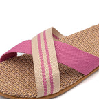 Flat Slippers Linen Lightweight Eva Non-Slip Slides