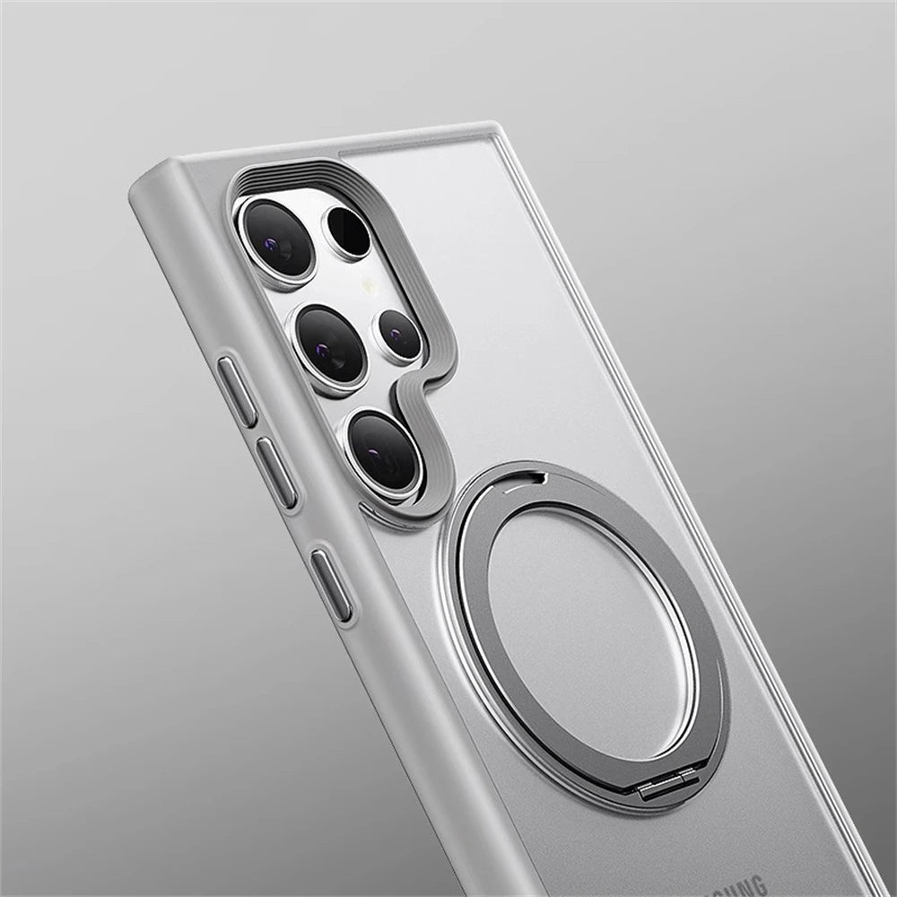 Ring Holder Magnetic Matte Case For Galaxy S25 Series