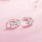 Top Sale 925 Sterling Silver Needle Earrings for Women's Wedding Fashion High Quality Jewelry Crystal Zircon Flower Cute Stud - Imbasat