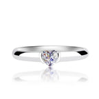 Anziw Rose Gold Color 0.5ct Heart Shaped Moissanite Solitaire Ring Silver 925 for