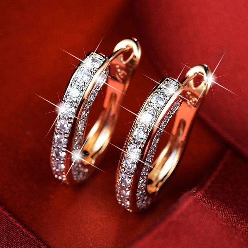 Trendy D Color Moissanite Silver Hoop Earrings Sparkling