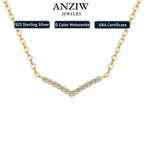 925 Sterling Silver 1mm Moissanite Pendant Necklace