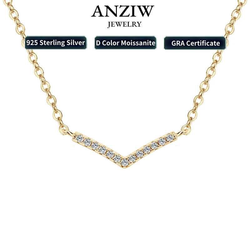 925 Sterling Silver 1mm Moissanite Pendant Necklace