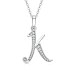 Anziw Name Necklace 26 Letter Initial Moissanite Pendant Real Silver 925