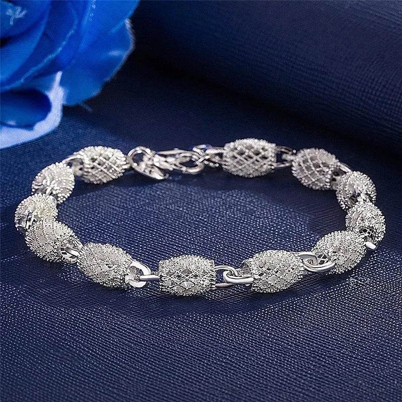 925 Sterling Silver Beads Charm Bracelets For Women Luxury Hollow Adjustable Lucky Ball Bracelet Wedding Party Fine Jewelry Gift - Imbasat