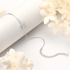 Moissanite Cross Bracelet 925 Silver Adjustable Chain Bracelets