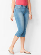 Summer Woman's Jeans Cropped Trousers Skinny Knee Length