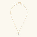 Anziw Classic Charm Cross Pendant Necklace 925 Sterling Silver Moissanite