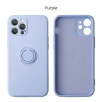 Liquid Silicone Magnetic Ring iPhone Case Shockproof Back Cover