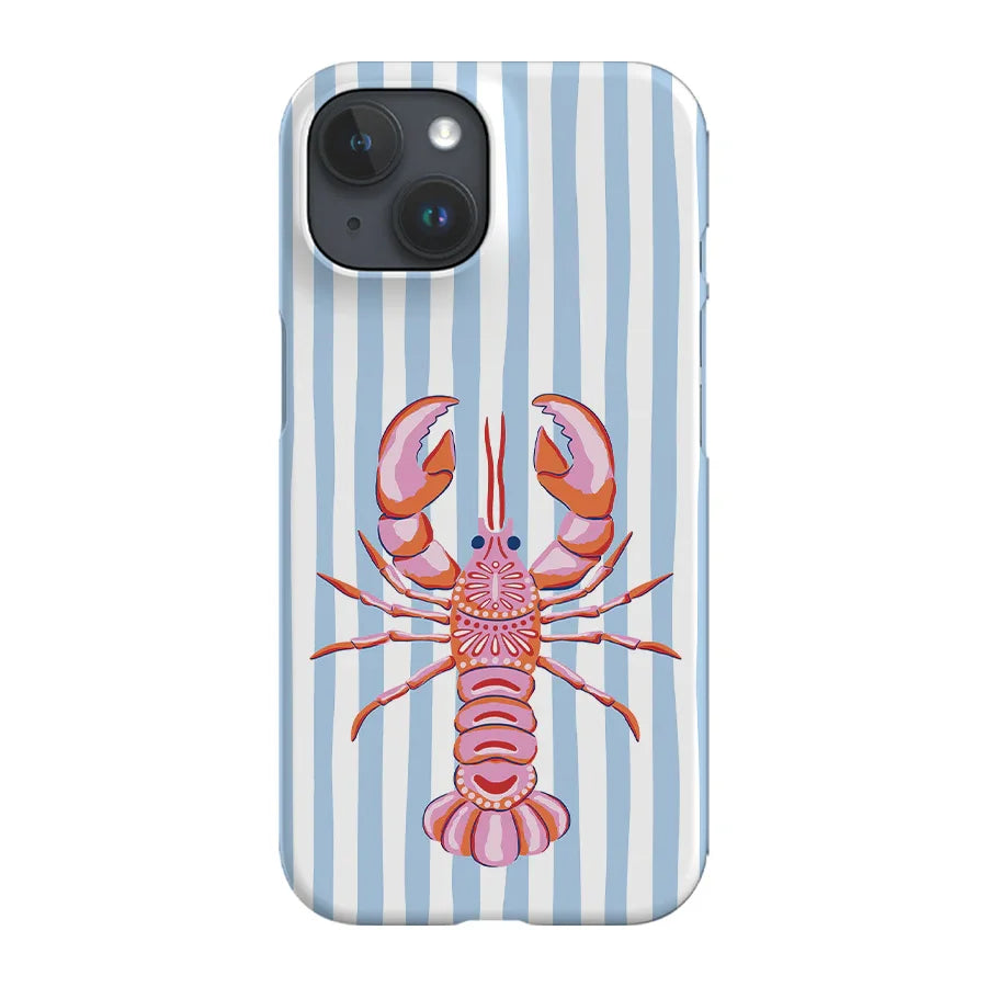 Lobster on Stripes iPhone Case Glossy Hard PC Cover