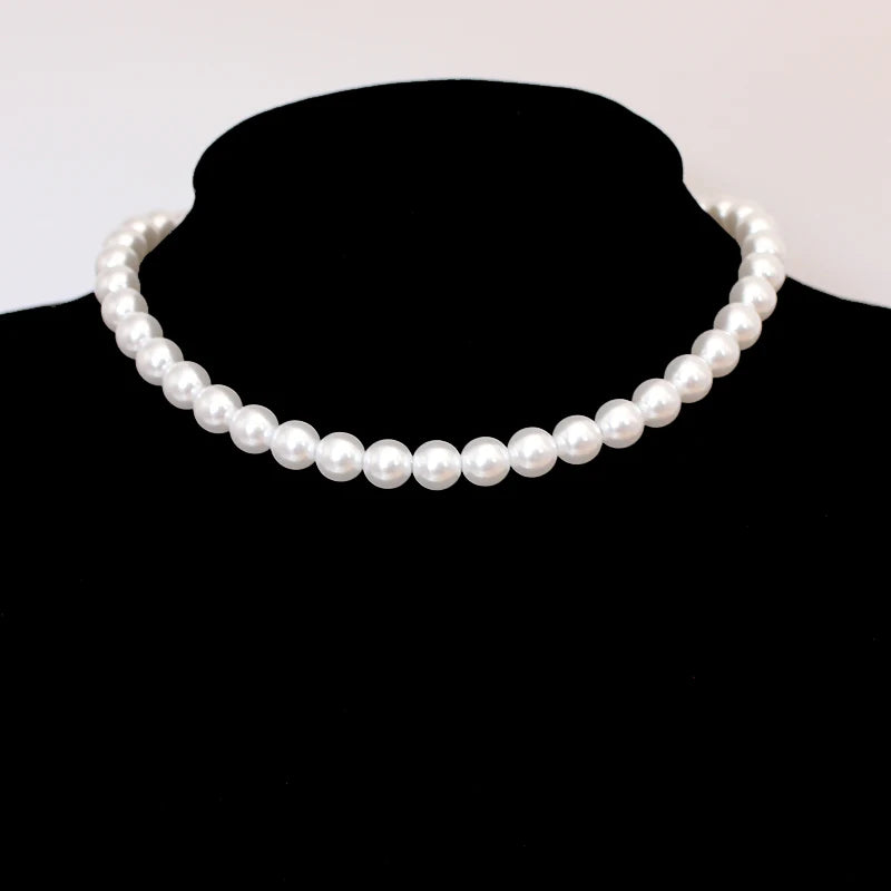 White Pearl Chokers Necklace