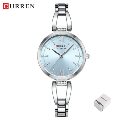 CURREN 9092 Quartz Watches Women Elegant Bracelet Stainless Steel Strap Rhinestone Fashion Ladies Simple Watch Gifts reloj mujer