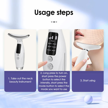 Neck Face Beauty Device Vibration Massage for Face and Neck Personal Ccare Skindion Home Use Beauty Device Face Lifting Machine