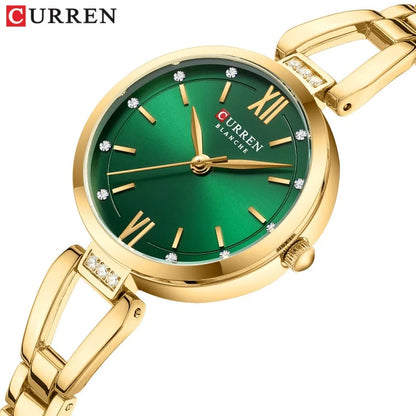 CURREN 9092 Quartz Watches Women Elegant Bracelet Stainless Steel Strap Rhinestone Fashion Ladies Simple Watch Gifts reloj mujer