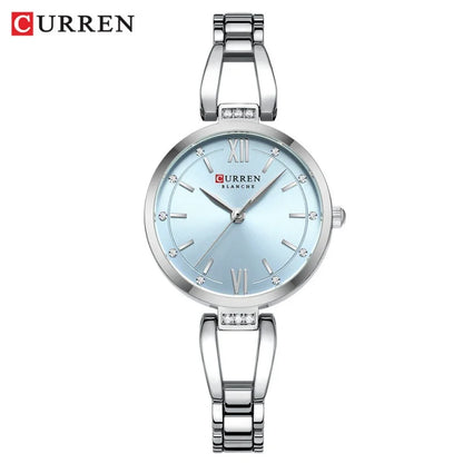 CURREN 9092 Quartz Watches Women Elegant Bracelet Stainless Steel Strap Rhinestone Fashion Ladies Simple Watch Gifts reloj mujer