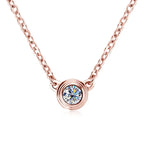 RAPRGOLD 3mm Moissanite Diamond Round Pendant