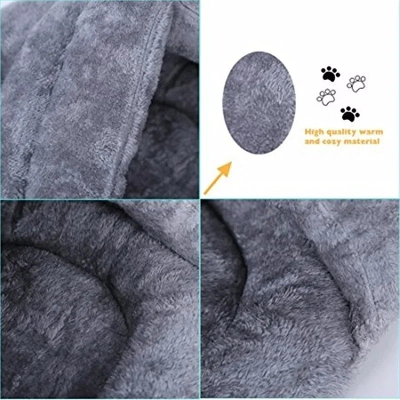 Winter Warm Triangle Cat Nest Thickened Fury Mongolian Bag Half Closed