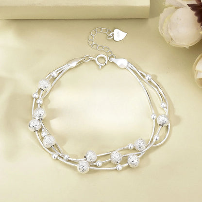 925 Sterling Silver Beads Charm Bracelets For Women Luxury Hollow Adjustable Lucky Ball Bracelet Wedding Party Fine Jewelry Gift