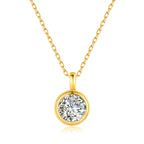 18K Gold Moissanite Necklace 1CT AU750 Pendant