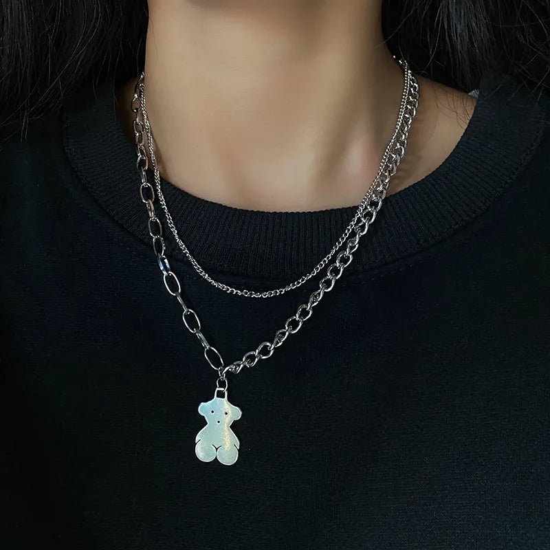 Vintage Zircon Flower Pearl Necklace