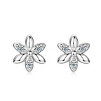 Anziw Mini Studs Flower Earrings Real 925 Silver Moissanite Earring
