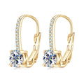 Trendy 14K Gold Plated Earrings Silver Hoops 925 Dangle Earrings Back Moissanite