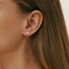 925 Silver Stud Earrings 3.0ctw. Cushion Cut Moissanite Square Earrings