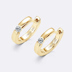 Moissanite Mini Hoops Earrings 925 Sterling Silver