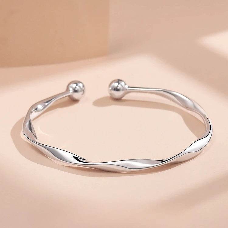 925 Sterling Silver Full-blown Flowers Bracelet For Women Original Texture Adjustable Solid Bracelets Light Luxury Party Jewelry - Imbasat