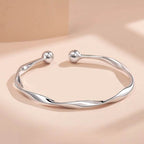 925 Sterling Silver Full-blown Flowers Bracelet For Women Original Texture Adjustable Solid Bracelets Light Luxury Party Jewelry - Imbasat