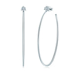 Anziw Korean 4.0mm Moissanite Large Big Hoop Earrings Silver 925