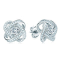 Stud Earrings 4mm Moissanite Twist Flower Earrings 925 Sterling Silver