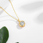 18K Gold Moissanite Necklace 1CT AU750 Pendant