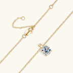 6.5mm 1.0 carat D Moissanite Solitaire Drop Necklaces 18k Gold