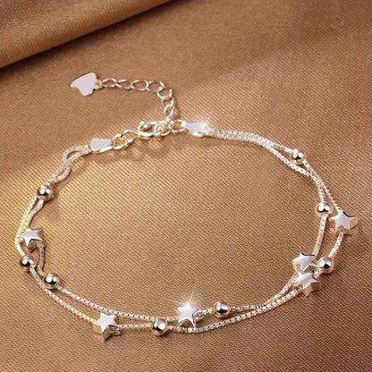 925 Sterling Silver Bracelet Pearls Knots Bracelet for Women Fashion Heart Pearls Irregular Bracelet Luxury Party Jewelry Gift