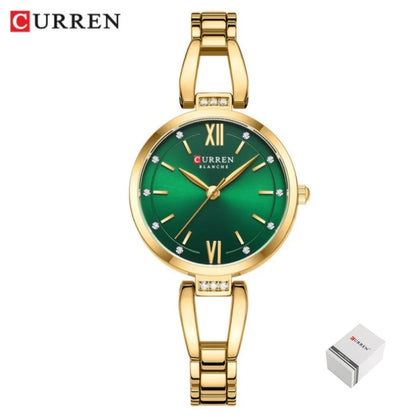 CURREN 9092 Quartz Watches Women Elegant Bracelet Stainless Steel Strap Rhinestone Fashion Ladies Simple Watch Gifts reloj mujer