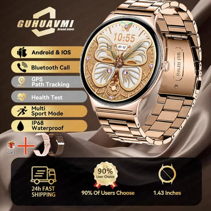 For Huawei Ultra Thin Smart Watch Women 1.43" AMOLED 466*466 HD Pixel Display Always Show Time Call Reminder Smartwatch Ladies